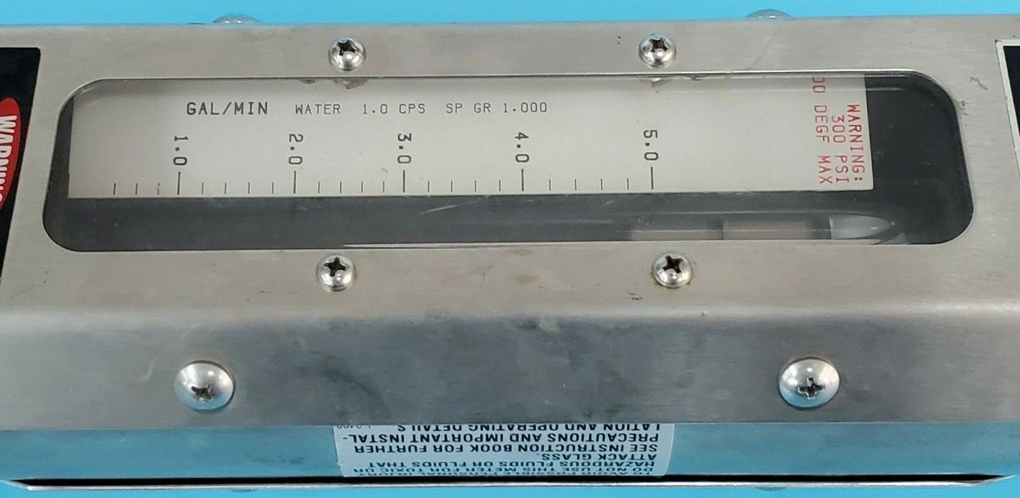 PENNWALT / WALLACE & TIERNAN 5210B02108XXI FLOW GAUGE 0-5GPM WATER 1.0 CPS