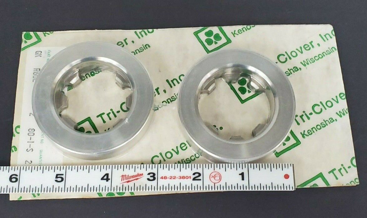 LOT OF 2 NEW TRI-CLOVER GK R60E-2-80-1-S SS WEAR RINGS 316L