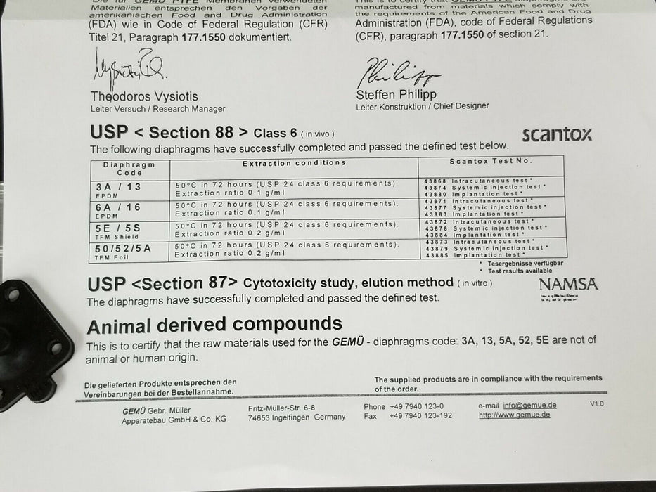 LOT OF 4 NEW GEMU EDV-NR. 39541 600-8M3A DIAPHRAGMS EBL 44549926 CD35 99024848