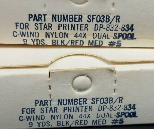 LOT OF 2 NIB STAR MICRONICS SF03B/R RIBBONS FOR DOT MATRIX C-WIND NYLON 44X DUAL