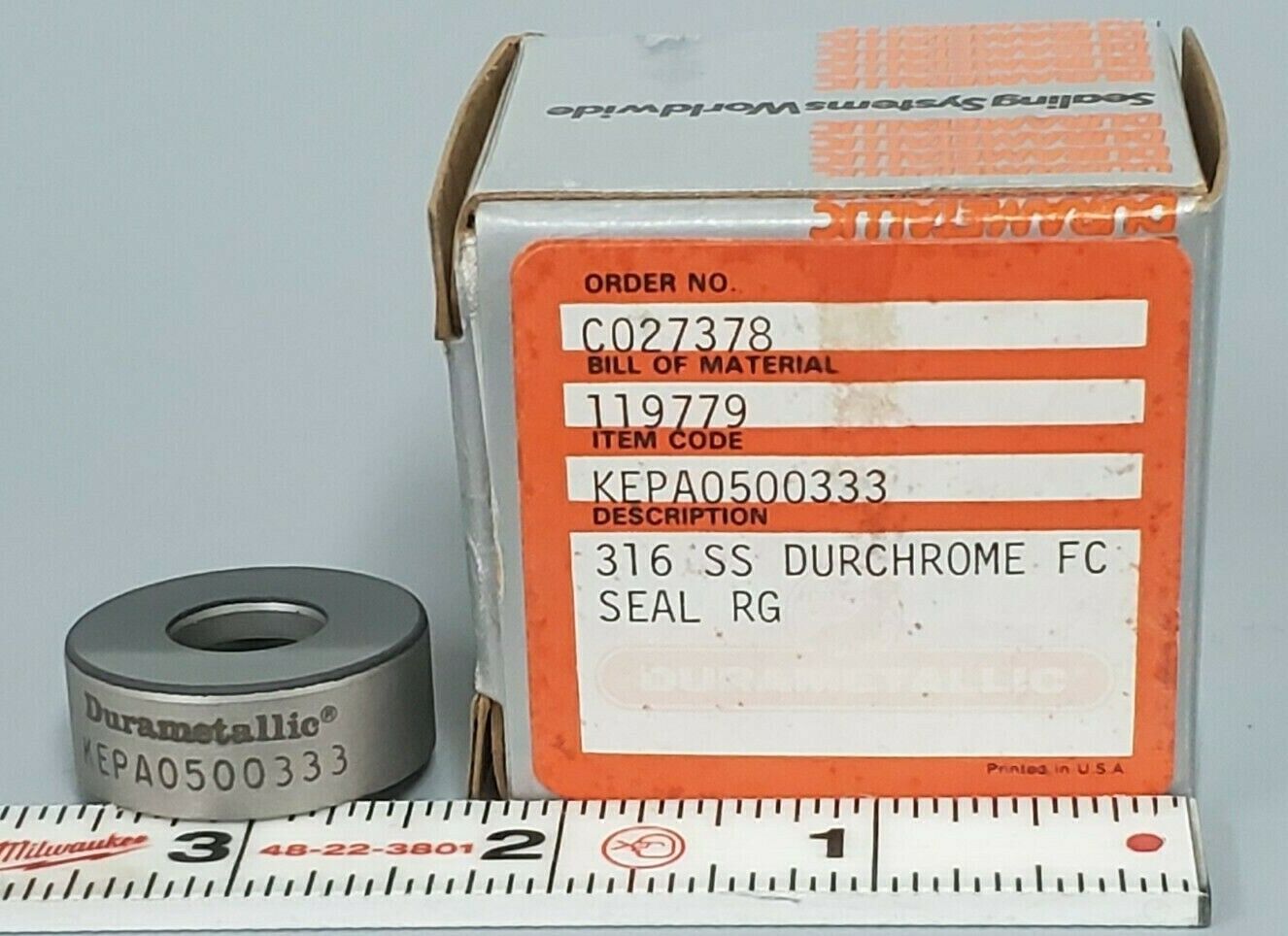 NIB DURAMETALLIC KEPA0500333 316 SS DURCHROME FC SEAL RING