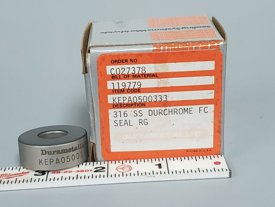 NIB DURAMETALLIC KEPA0500333 316 SS DURCHROME FC SEAL RING