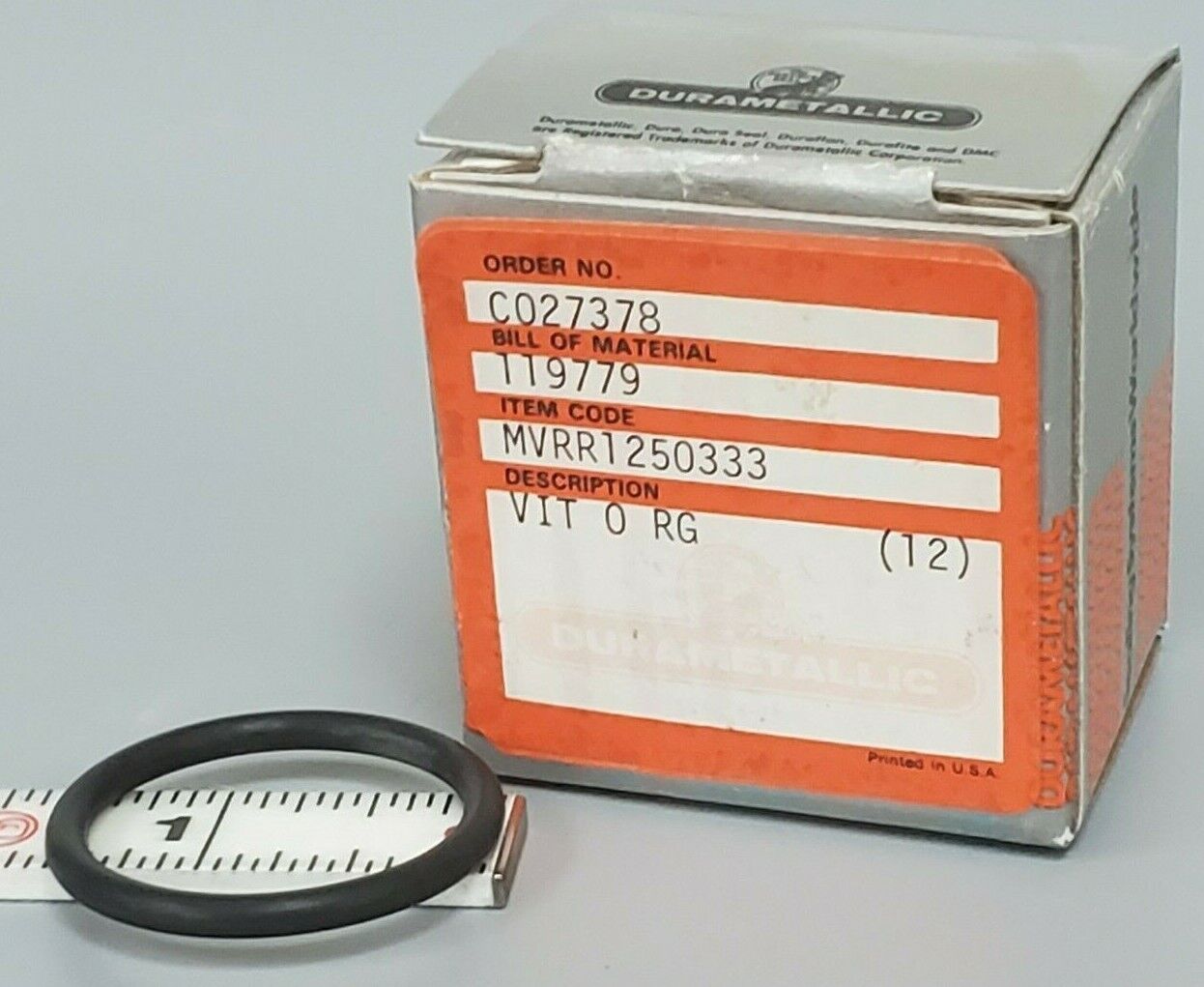 NIB DURAMETALLIC MVRR1250333 VIT O-RINGS QTY:12