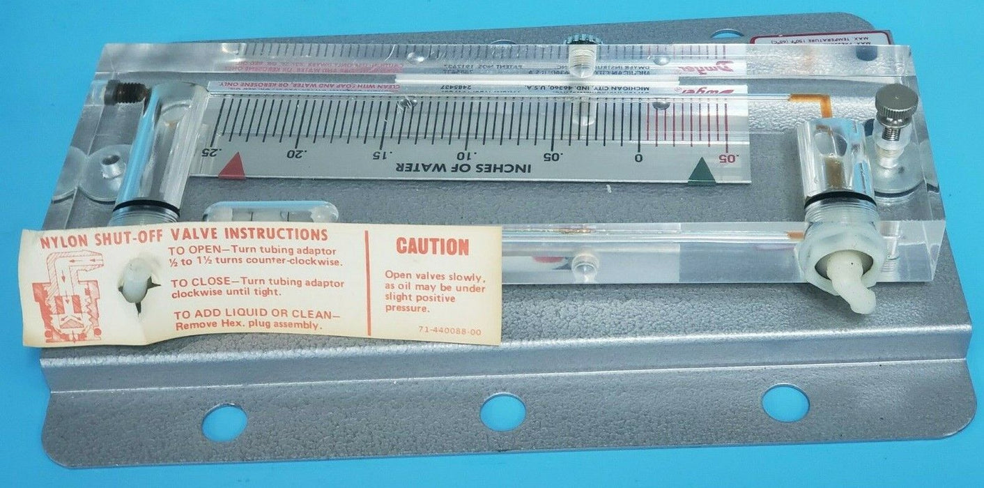 NEW DWYER 215 6" INCLINED MANOMETER STATIONARY GAUGE .05-0-.25" H2O