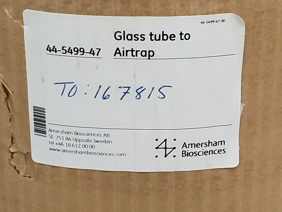 NEW AMERSHAM BIOSCIENCES 44-5499-47 GLASS TUBE TO AIRTRAP 167815 44549947