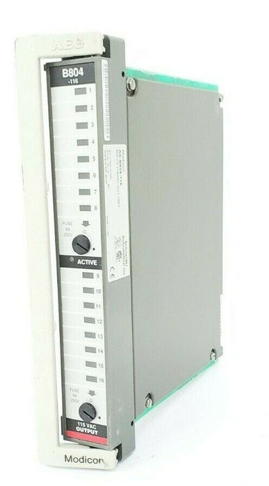 MODICON AS-B804-116 OUTPUT MODULE PV: 00 RL: 75 115VAC 16PT ASB804116