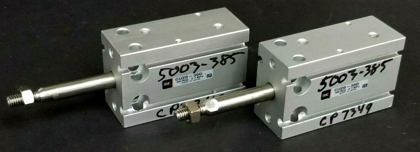 LOT OF 2 NEW SMC CU20-30D DOUBLE ACTING CYLINDERS FREE MOUNT 20MM CU2030D