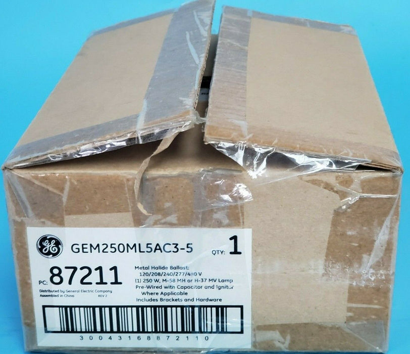 NIB GENERAL ELECTRIC GEM250ML5AC3-5 METAL HALIDE BALLAST 87211 LAMP - 250 WATT