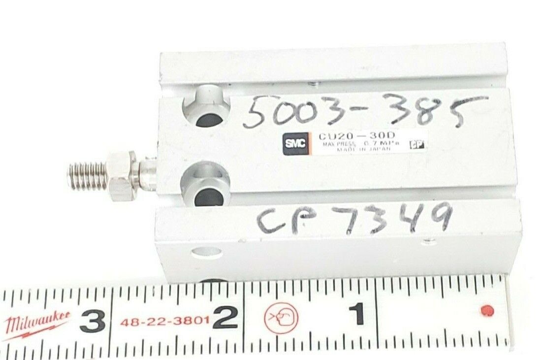 SMC CU20-30D DOUBLE ACTING CYLINDER FREE MOUNT 20MM CU2030D, 0.7 MPa