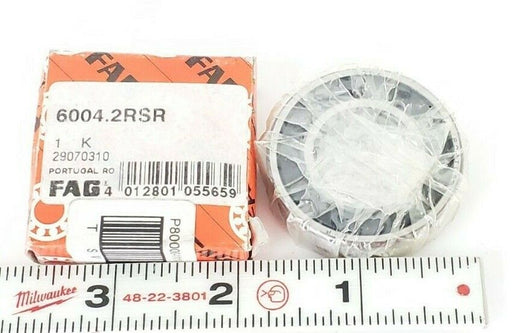 NIB FAG 6004.2RSR BALL BEARING SINGLE ROW DEEP GROOVE 60042RSR