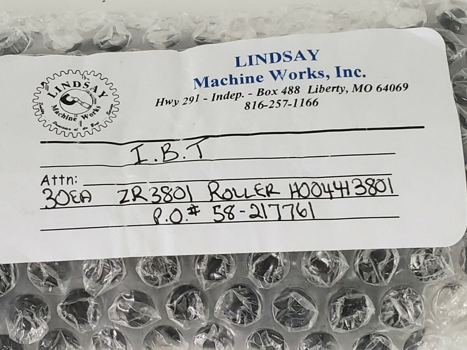 LOT OF 30 LINDSAY MACHINE WORKS H004413801 ROLLERS I.B.T ZR3801