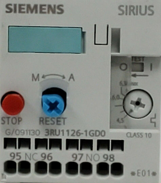 NEW SIEMENS 3RU1126-1GD0 OVERLOAD RELAY 3RU11261GD04.5-6.3A