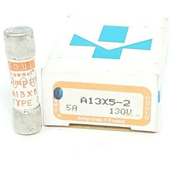 BOX OF 10 NEW GOULD SHAWMUT A13X5-2 FUSES 5A, 130V