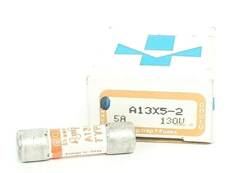 BOX OF 10 NEW GOULD SHAWMUT A13X5-2 FUSES 5A, 130V