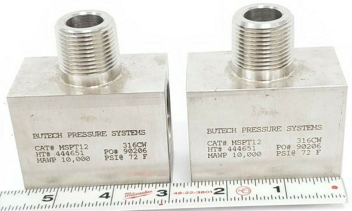 LOT OF 2 NEW BUTECH PRESSURE SYSTEMS CAT# MSPT12 316CW, HT#: 444651