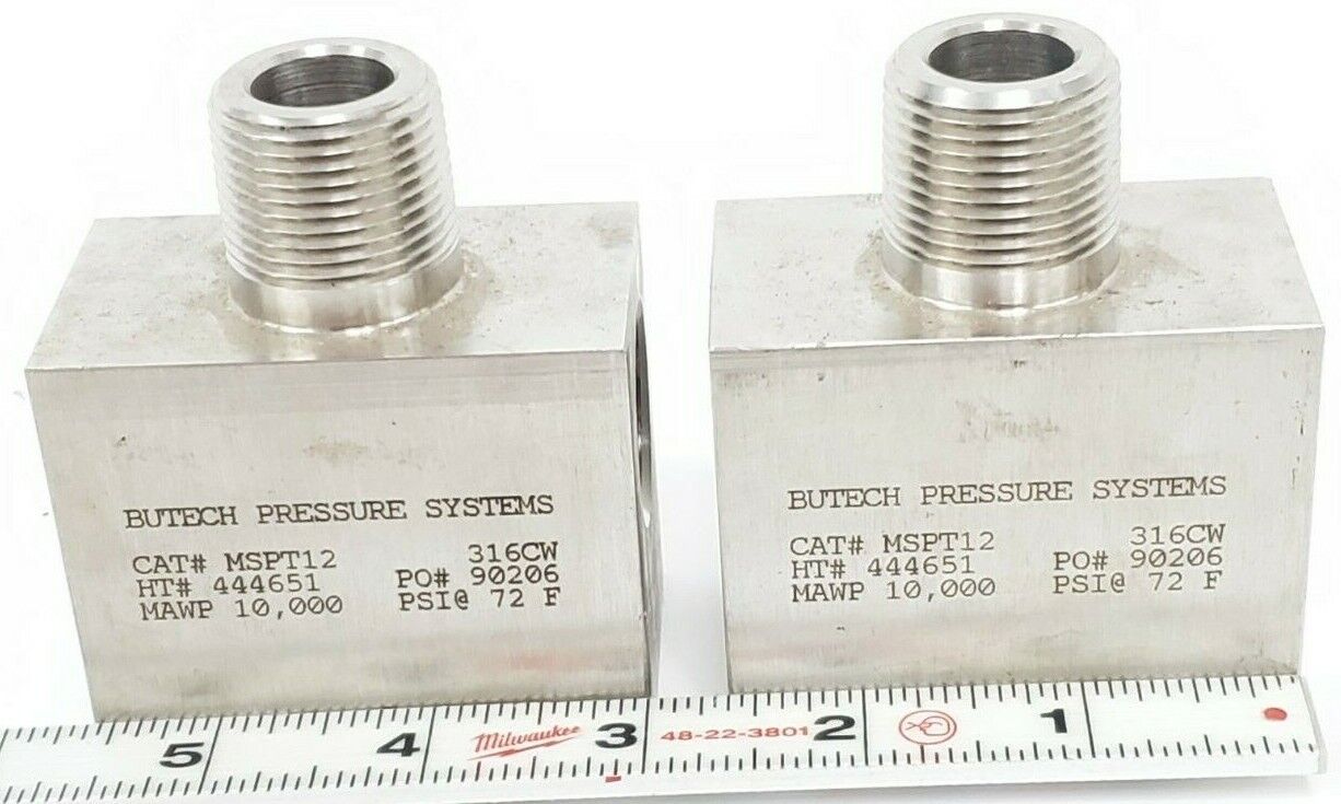 LOT OF 2 NEW BUTECH PRESSURE SYSTEMS CAT# MSPT12 316CW, HT#: 444651