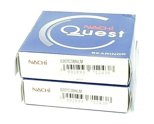 LOT OF 2 NEW NACHI 6207C3BNLM BEARINGS