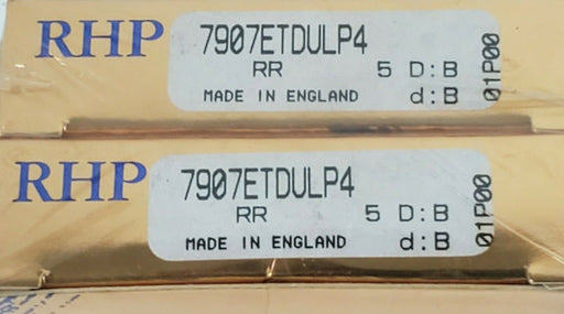 SET OF 2 SEALED RHP 7907ETDULP4 SUPER PRECISION BALL BEARINGS