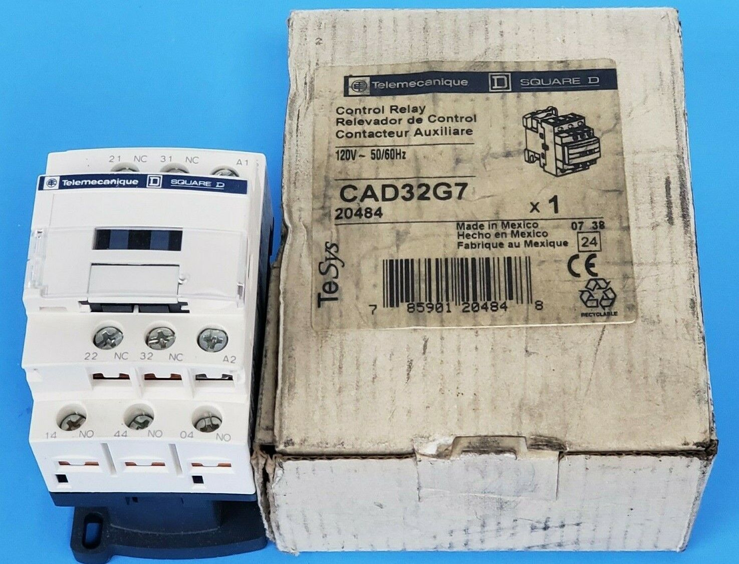 NIB TELEMECANIQUE CAD32G7 CONTROL RELAY 120V 50/60HZ