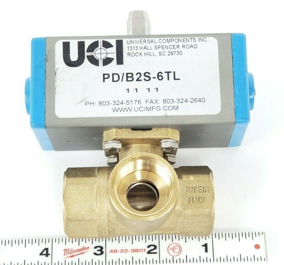 UNIVERSAL COMPONENTS INC. PD/B2S-6TL BRASS ACTUATED VALVE 3/4''