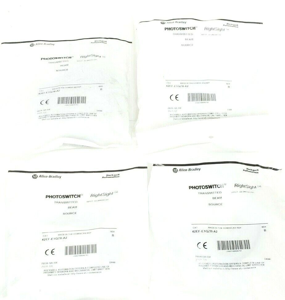LOT OF 4 NEW ALLEN BRADLEY 42EF-E1QZB-A2 TRANSMITTED BEAM SOURCE SER. B