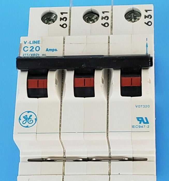 GENERAL ELECTRIC V07320 CIRCUIT BREAKER V-LINE 20AMP 3P 277/480V C-CURVE C20