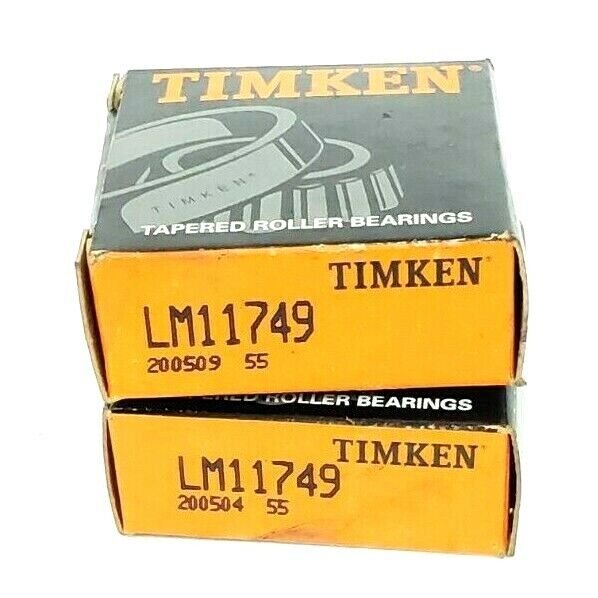 LOT OF 2 NIB TIMKEN LM11749 TAPERED ROLLER BEARINGS CONE 0.6875IN IDM 0.5750IN