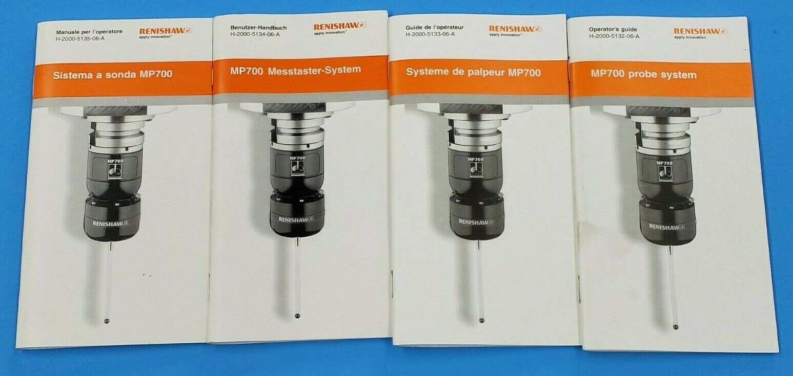 LOT OF 4 NEW RENISHAW MP700 PROBE SYSTEM OPERATOR'S GUIDES H-2000-5132-06-A