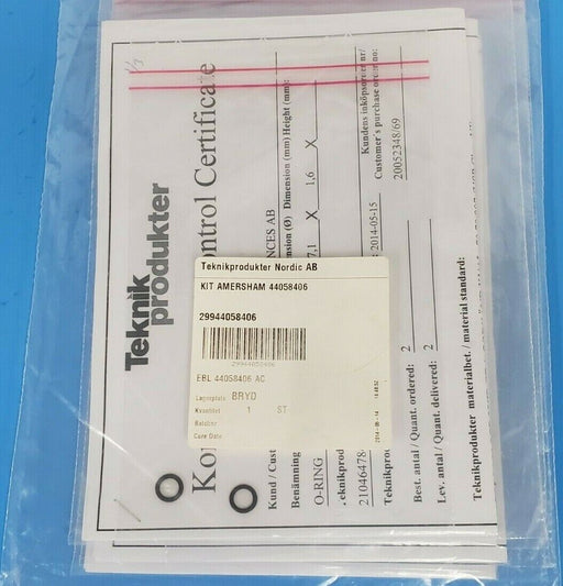 NEW GE HEALTHCARE / AMERSHAM 44058406 O-RING KIT FOR UV-CELL ID 6mm