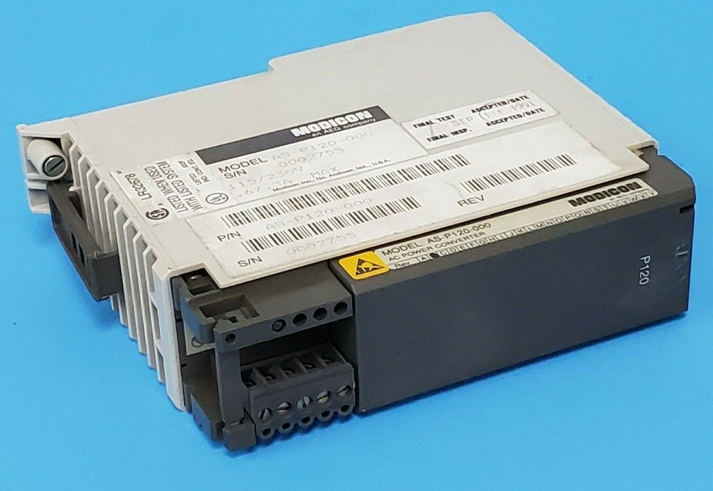 AEG / MODICON AS-P120-000 AC POWER CONVERTER REV. B 115/230V .6/.3A ASP120000