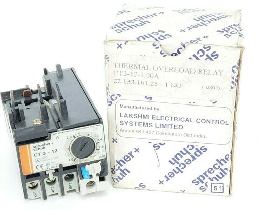 NEW LAKSHMI SPRECHER+SCHUH CT3-12-1.00A THERMAL OVERLOAD RELAY CT3121.00A