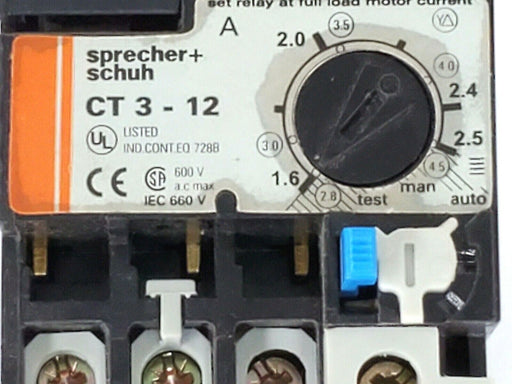 NEW LAKSHMI SPRECHER+SCHUH CT3-12-1.00A THERMAL OVERLOAD RELAY CT3121.00A