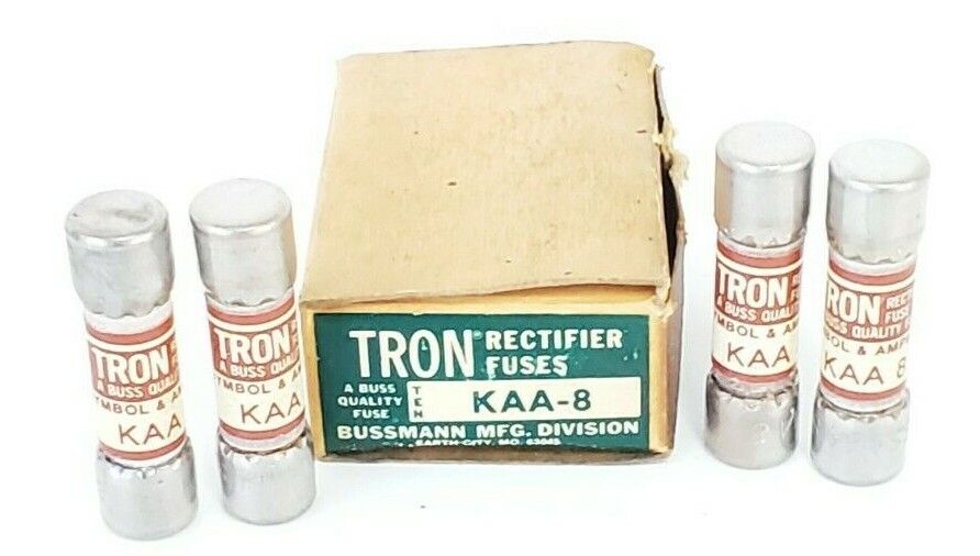 BOX OF 4 NEW COOPER BUSSMANN KAA-8 RECTIFIER FUSES KAA8