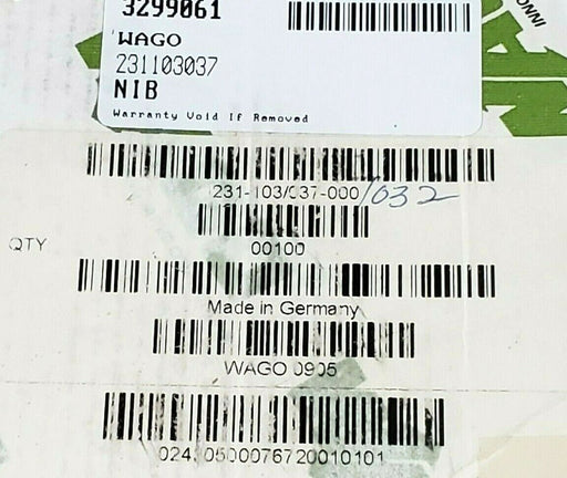 BOX OF 60 NEW WAGO 231-103/037-000 CONDUCTOR FEMALE PLUGGRAY 300V, 15A 231103037