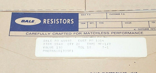 LOT OF 96 NEW DALE RN60D RESISTORS 1300F 7038 RN60D-1300F RN60D1300F