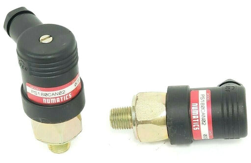 LOT OF 2 NEW NUMATICS PS180BAN02 PRESS. SWITCHES 4-20 PSI 1/4"NPT, DATE: 0C6