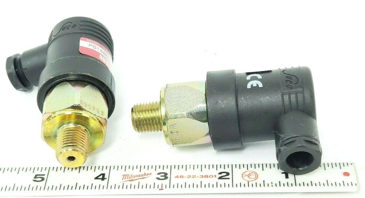LOT OF 2 NEW NUMATICS PS180BAN02 PRESS. SWITCHES 4-20 PSI 1/4"NPT, DATE: 0A7