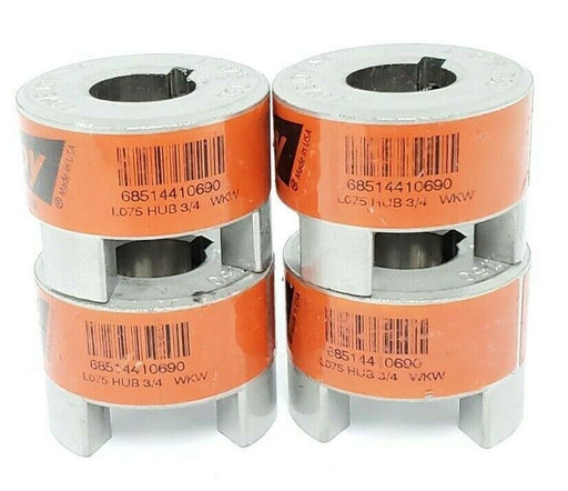 LOT OF 4 LOVEJOY 68514410690 COUPLINGS HUB SIZE L075 3/4'' BORE 3/16 X 3/32'' KW