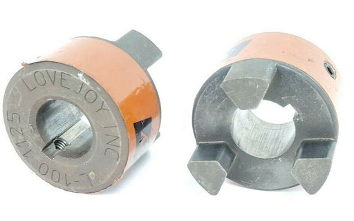 LOT OF 2 LOVEJOY L-100 1.125 BORE COUPLINGS L-100-1.125 W/ KEYWAY