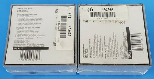 LOT OF 2 NEW BELL OUTDOORS 5337-0 TWO-GANG BOX 4A244A
