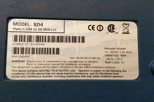 NEW GE MDS SD4 LONG RANGE IP/ETHERNET & SERIAL SD04-MDAMSNCSNN 350-400 MHz