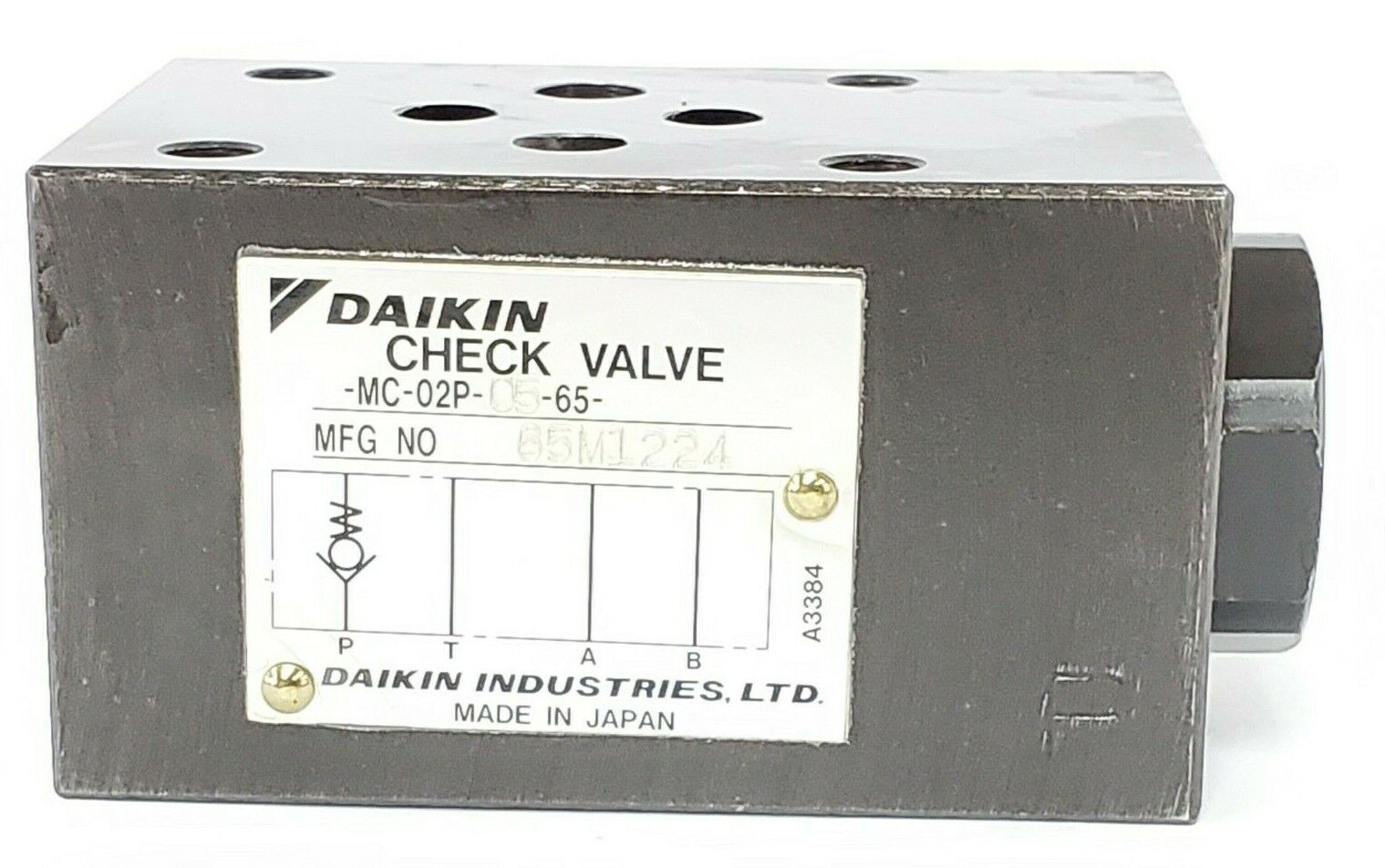 NEW DAIKIN MC-02P-05-65 CHECK VALVE 65M1224
