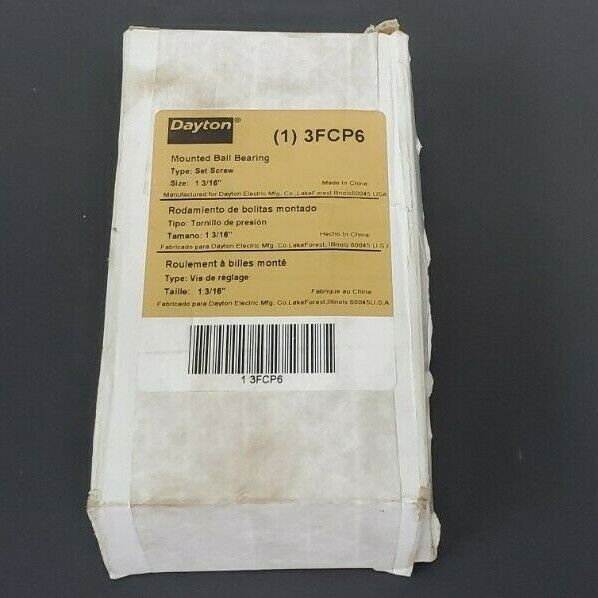NIB DAYTON 3FCP6 MOUNTED BALL BEARING SET SCREW SIZE: 1 3/16''