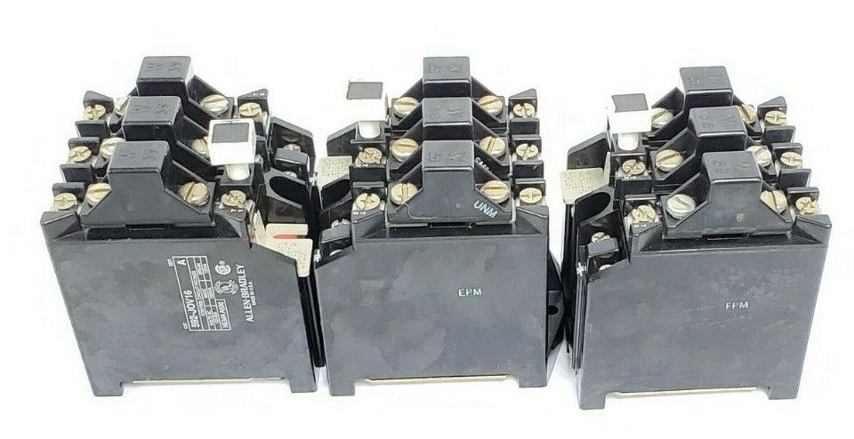 LOT OF 3 ALLEN-BRADLEY 592-JOV16 SER. A OVERLOAD RELAYS 3POLE, 120-600VAC
