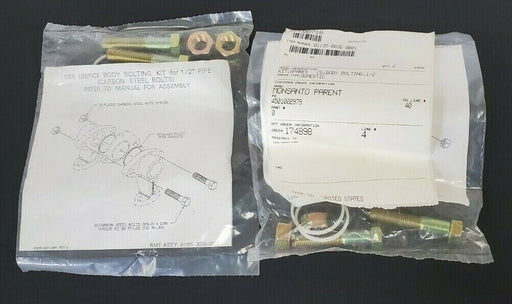 (2) NEW FISHER 01195-0036-0001 1195 ORIFICE BODY BOLTING KITS FOR 1/2'' PIPE