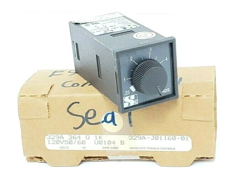 NEW ATC 329A-364-Q-1K TIMER DELAY RELAY 5-SEC 120V 50/60HZ, 329A364Q1K
