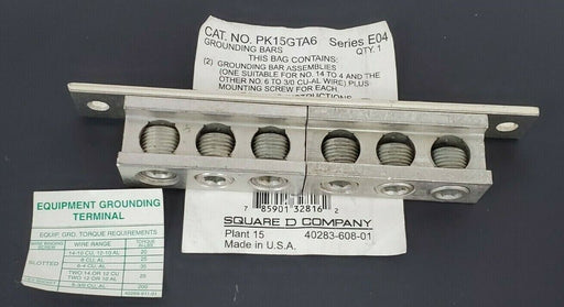 NEW SQUARE D PK15GTA6 SER. E04 GROUNDING BAR