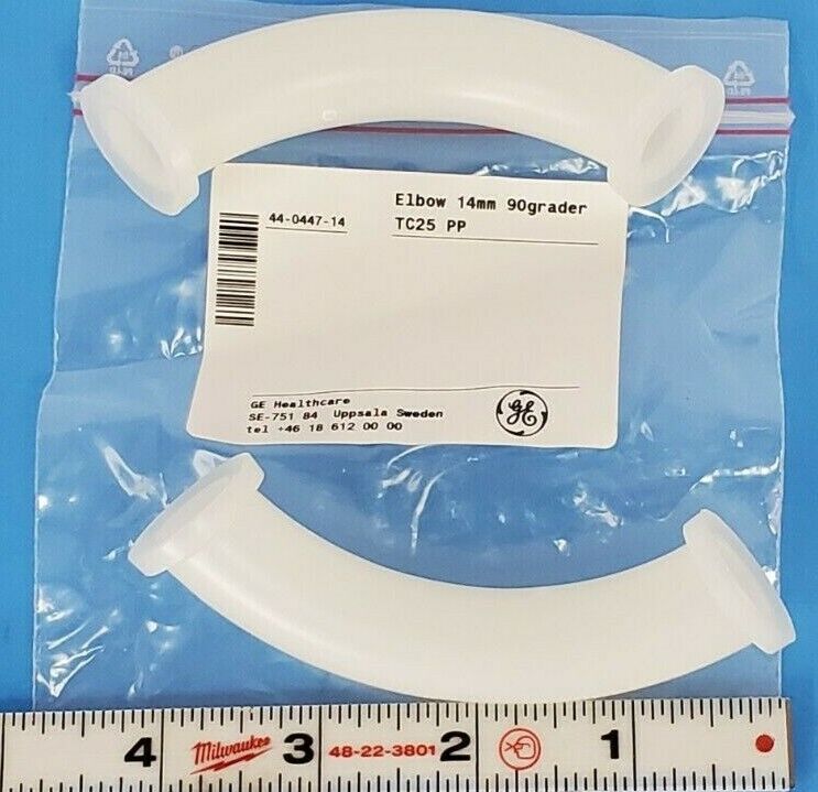 LOT OF 2 NEW AMERSHAM BIOSCIENCES 44-0447-14 ELBOWS 90 14MM TC25 PP