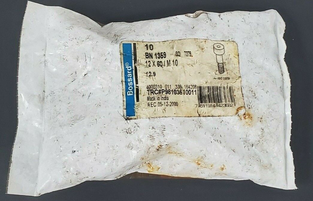 BAG OF 10 NEW BOSSARD BN 1359 HEX SHOULDER BOLTS 12 X 60 / M10 12.9 P98103510011