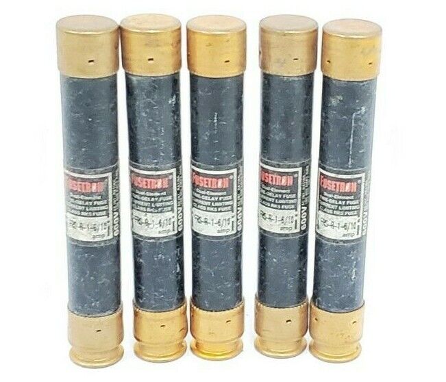 LOT OF 5 COOPER BUSSMANN FRS-R-1-6/10 FUSETRON FUSES FRSR1610, 600V